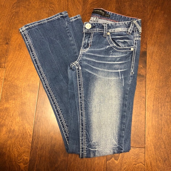 Twentyone black by Rue 21 Slim Boot Jeans Sz 3/4R - Picture 3 of 6